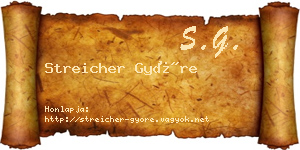 Streicher Györe névjegykártya